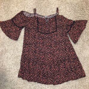 (2/$35) Lovesick Cold-Shoulder Dress Bell Sleeves